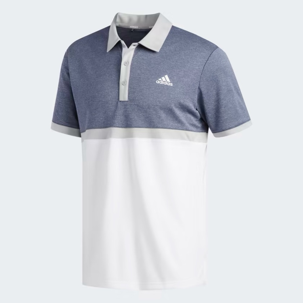 Adidas color block moisture wicking athletic polo